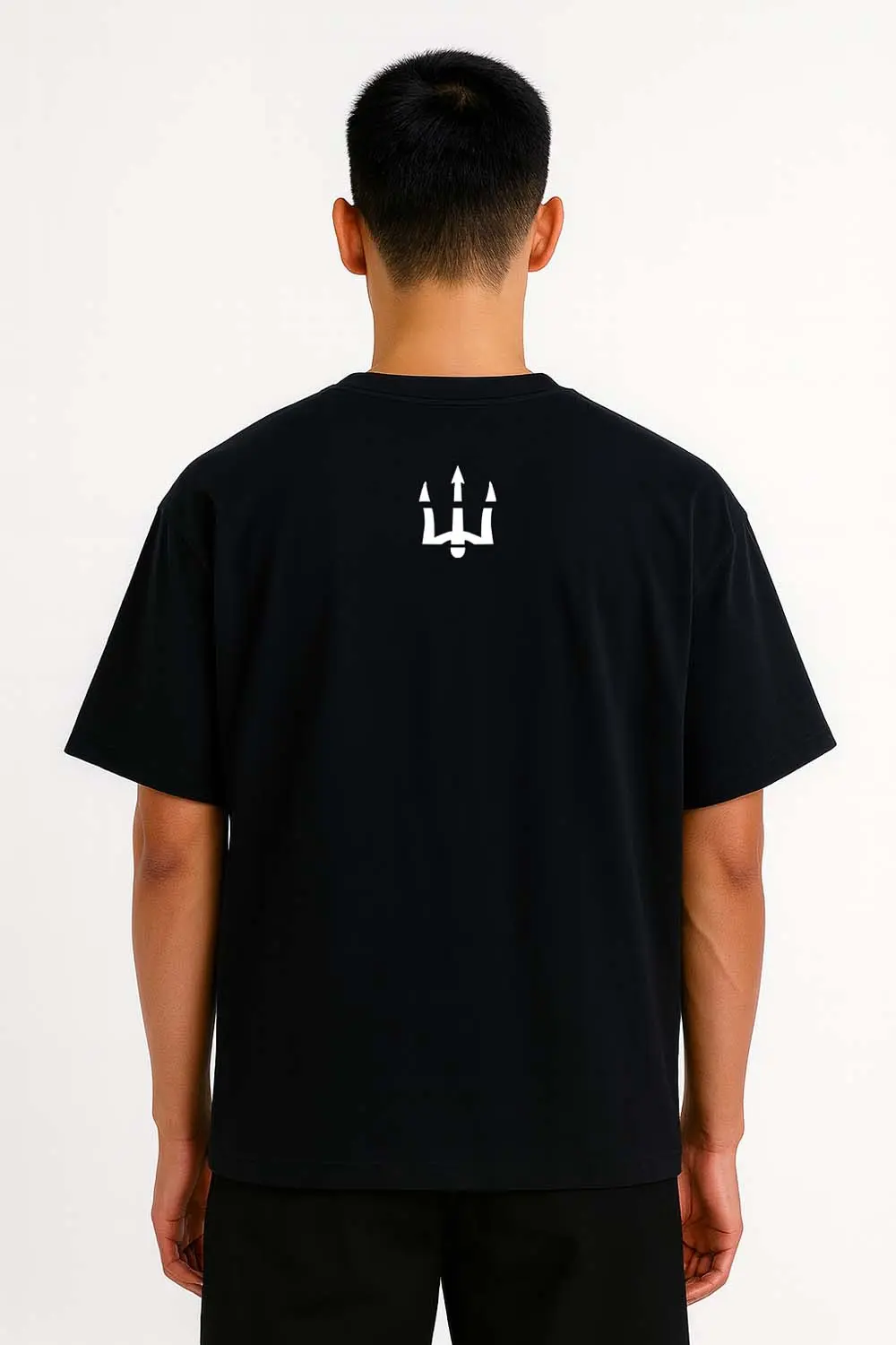 Black T-Shirt with Trident Logo (1)