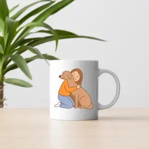 Girl with Dog - White Mug