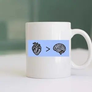 Heart > Brain - White Mug