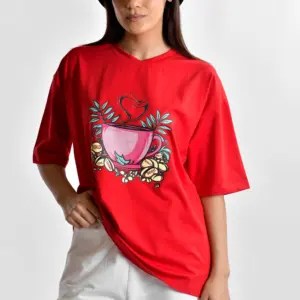 Red - Women Oversize T-shirt