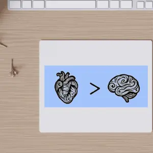 Heart > Brain  - Mousepad