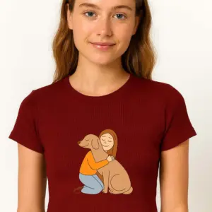 Girl with Dog  - Crop Top