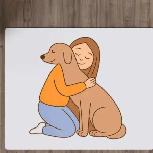 Girl with Dog - Mousepad