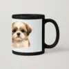 puppy black mug