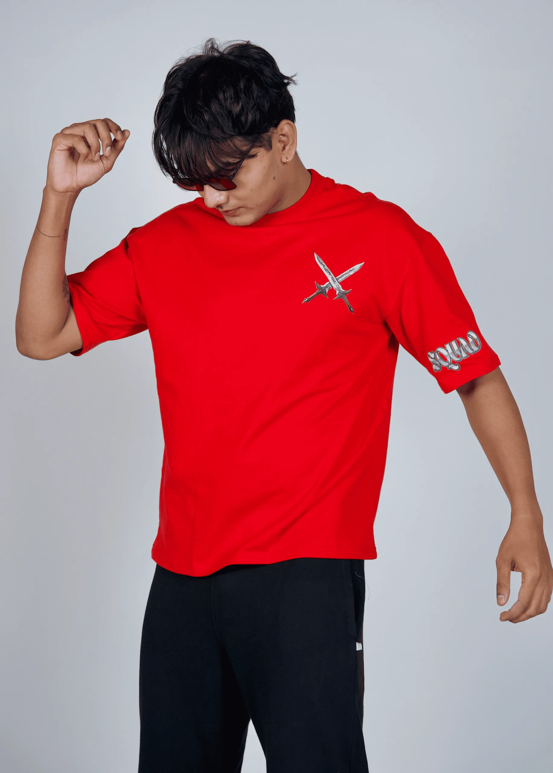 Sword-red-oversize-tshirt-fullview
