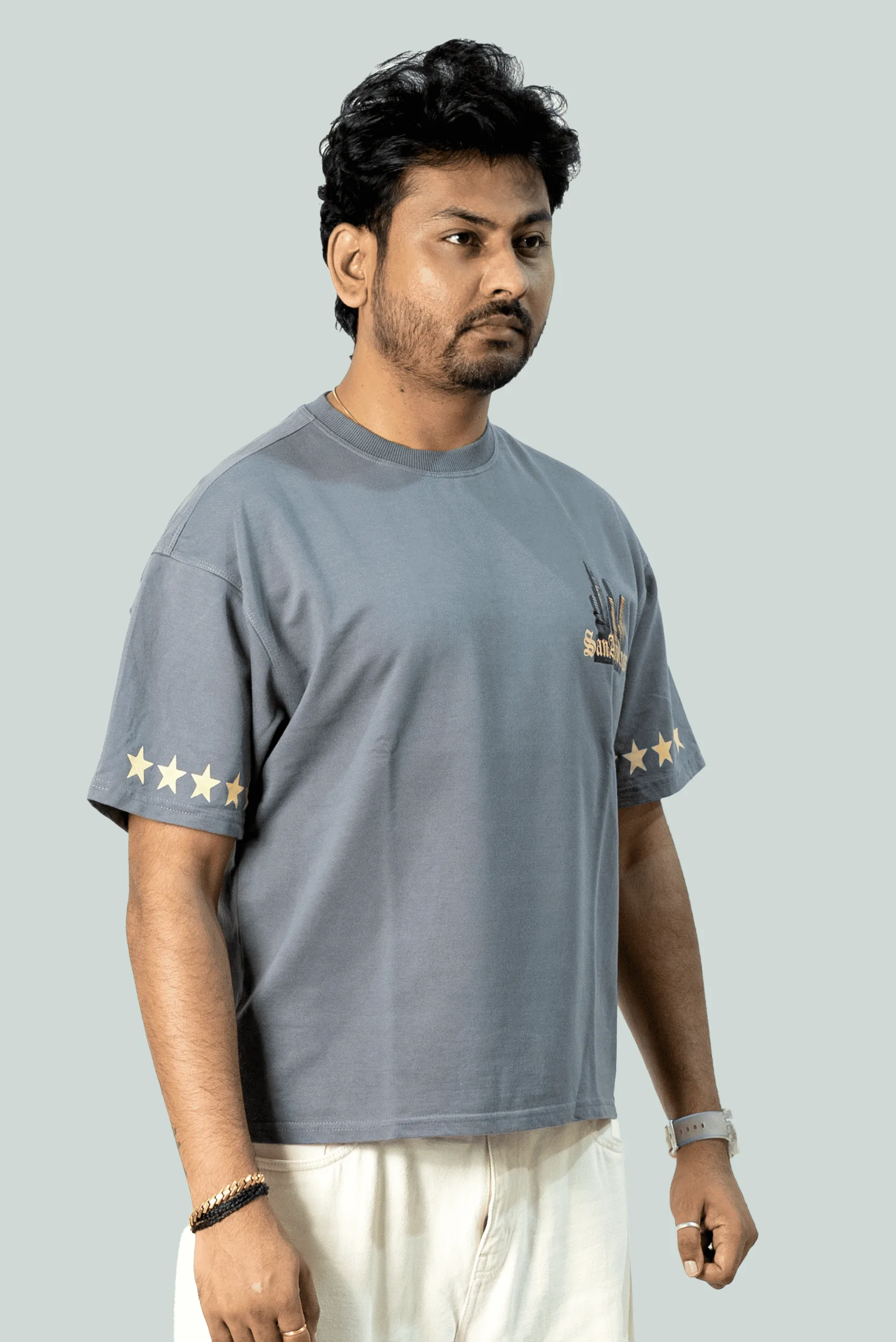Wasted-grey-oversize-tshirt-sideview