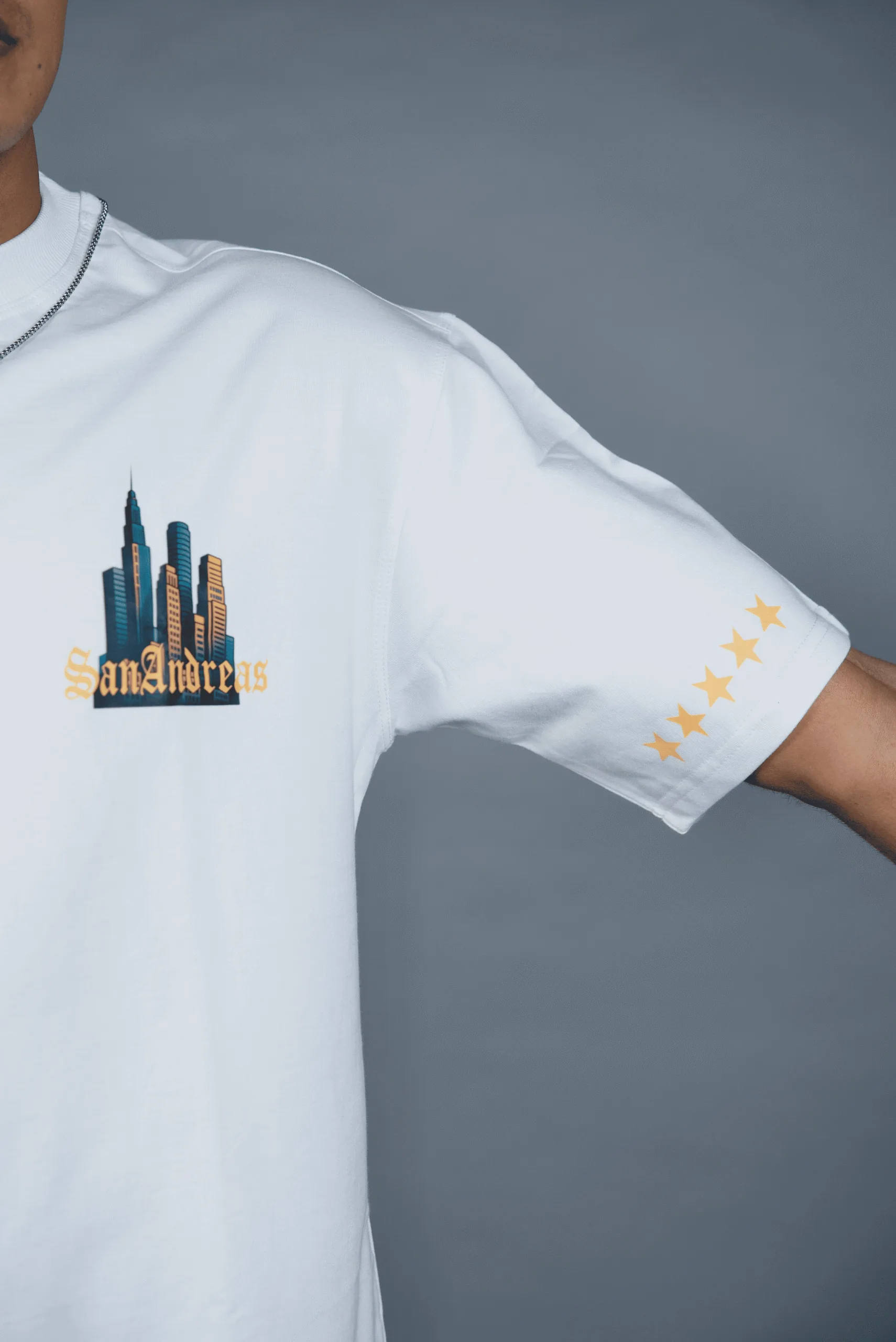 Wasted-white-oversize-tshirt-side-closeup