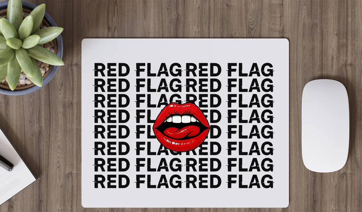 red flag mousepad